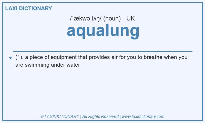 Definition aqualung in British English