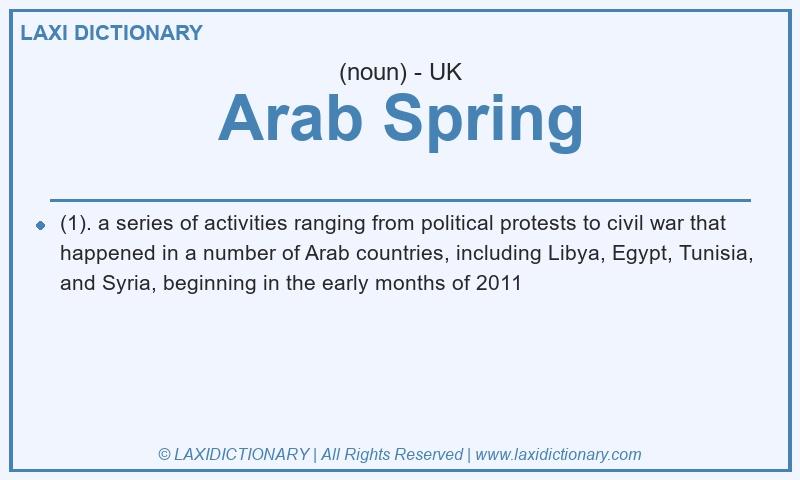 Definition Arab Spring in British English