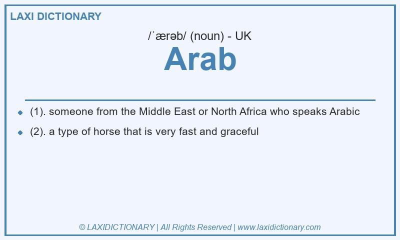 Definition Arab in British English