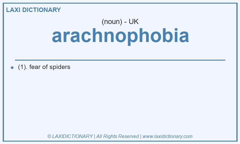 Definition arachnophobia in British English