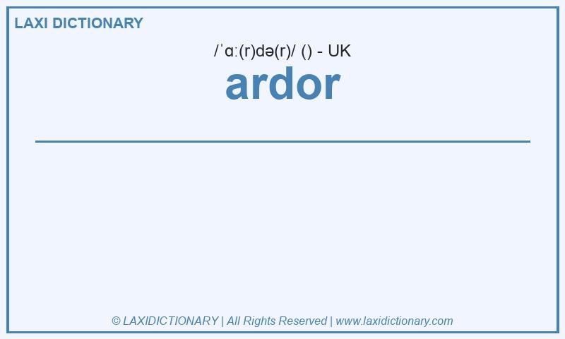 Definition ardor in British English