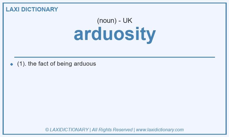 Definition arduosity in British English
