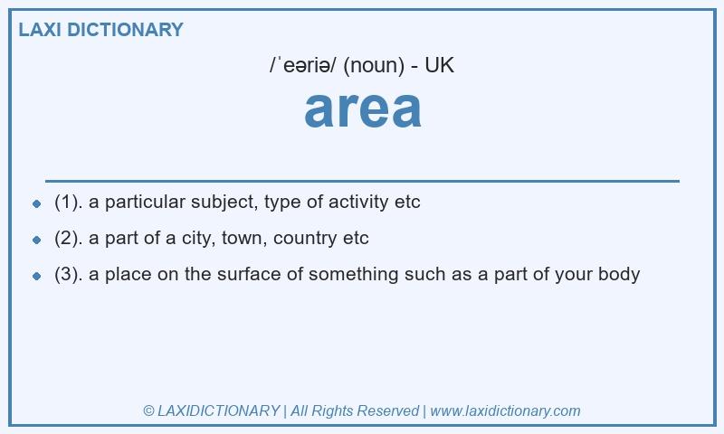Definition area in British English