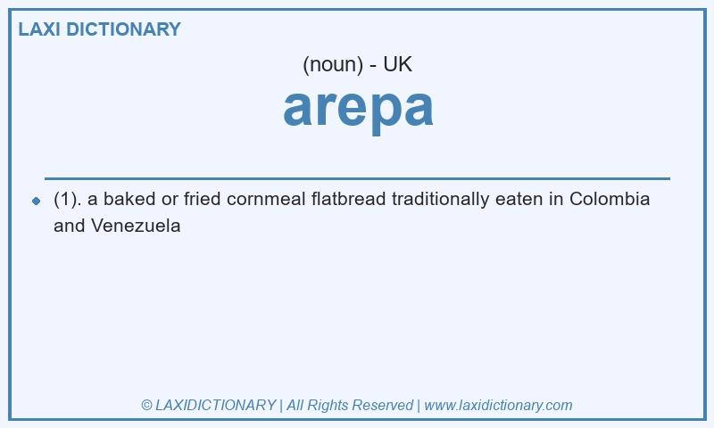 Definition arepa in British English