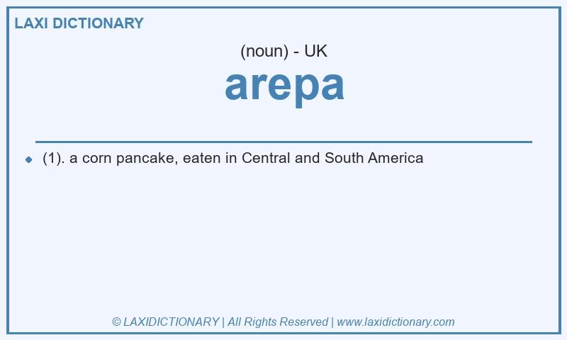 Definition arepa in British English