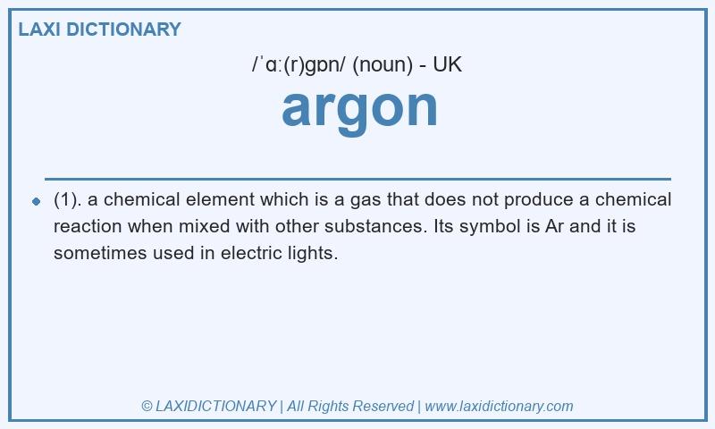 Definition argon in British English
