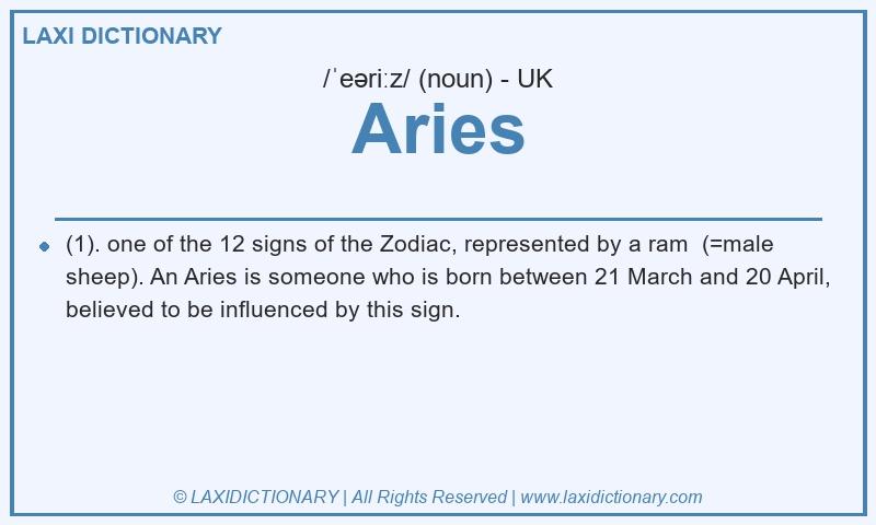 Definition Aries in British English