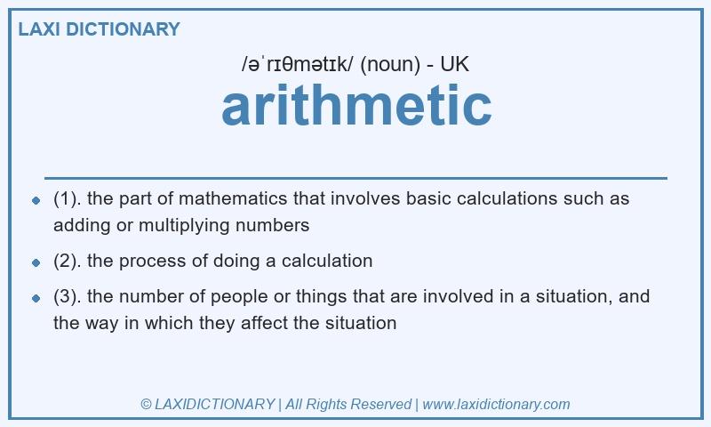 Definition arithmetic in British English