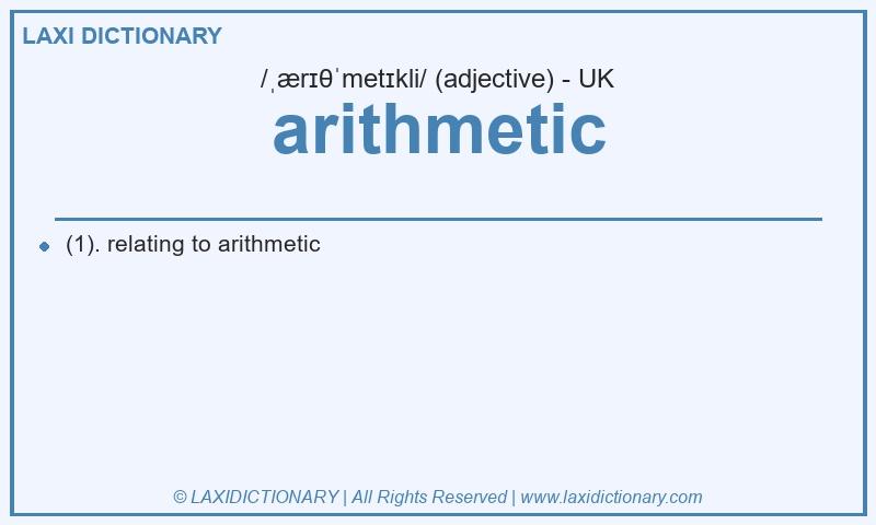 Definition arithmetic in British English