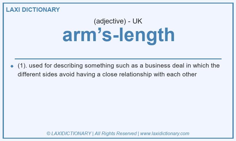Definition arm’s-length in British English