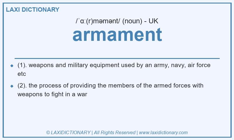 Definition armament in British English