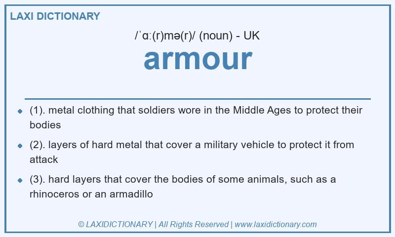 Definition armour in British English