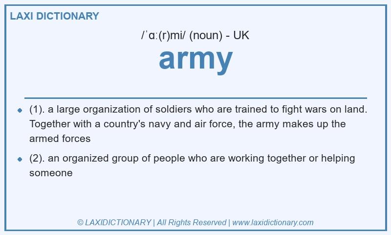 Definition army in British English