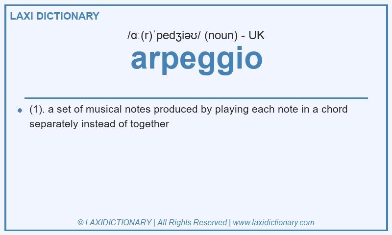 Definition arpeggio in British English