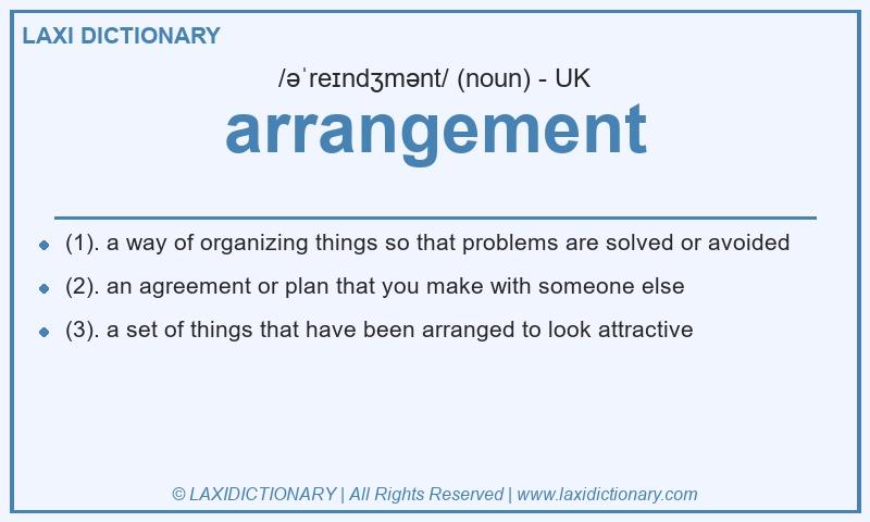 Definition arrangement in British English