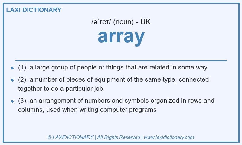 Definition array in British English