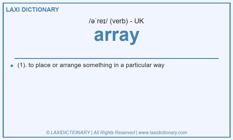 Definition array in British English