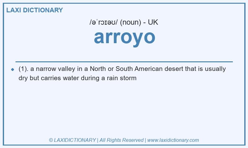 Definition arroyo in British English