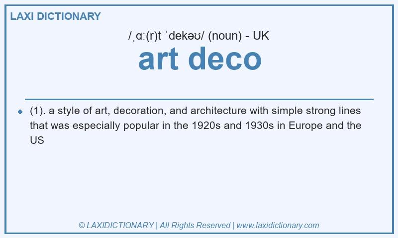 Definition art deco in British English