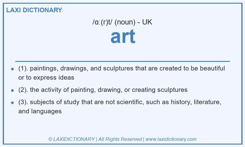 Definition art in British English