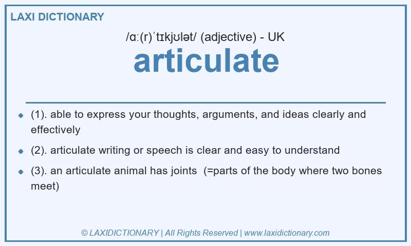 Definition articulate in British English