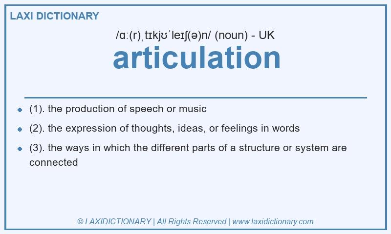 Definition articulation in British English