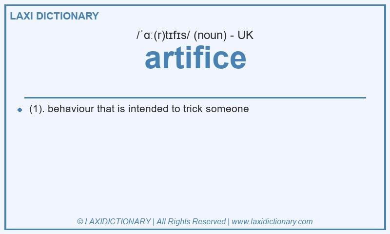 Definition artifice in British English