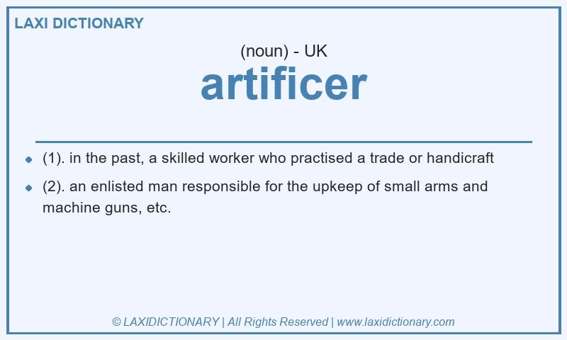 Definition artificer in British English