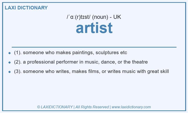 Definition artist in British English