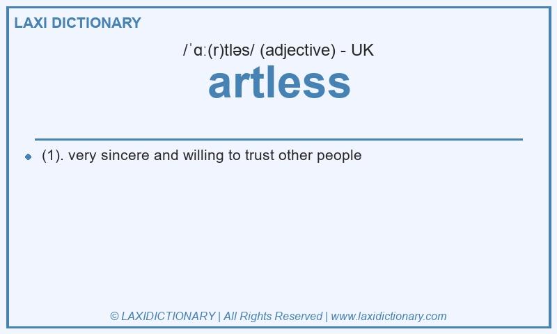 Definition artless in British English