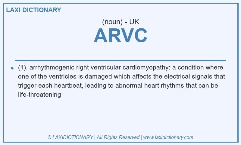 Definition ARVC in British English