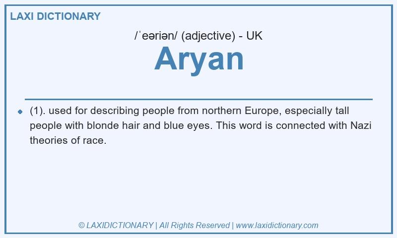 Definition Aryan in British English