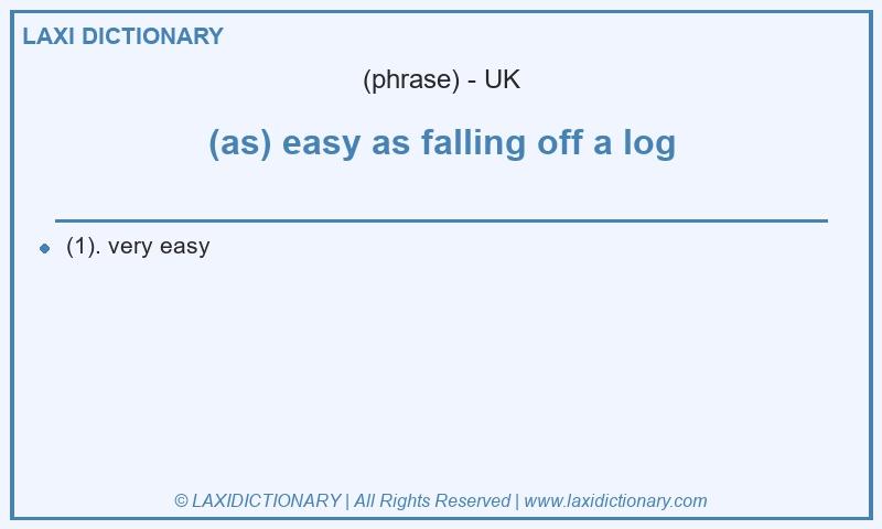 Definition (as) easy as falling off a log in British English