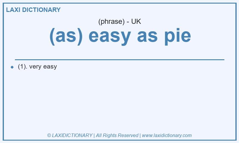 Definition (as) easy as pie in British English