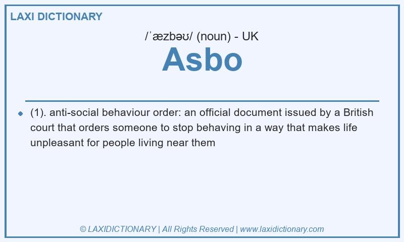 Definition Asbo in British English