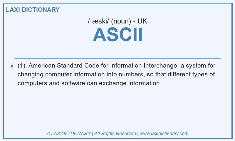 Definition ASCII in British English
