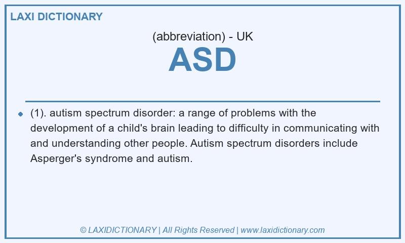 Definition ASD in British English