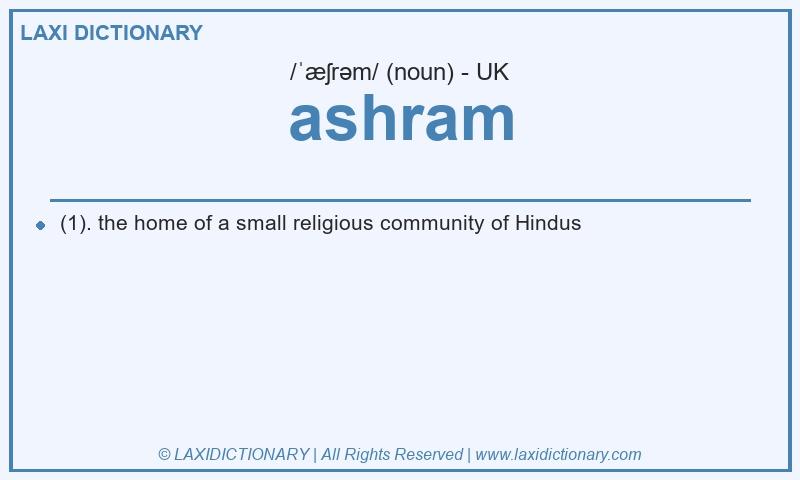 Definition ashram in British English