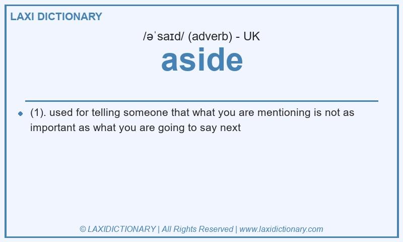 Definition aside in British English