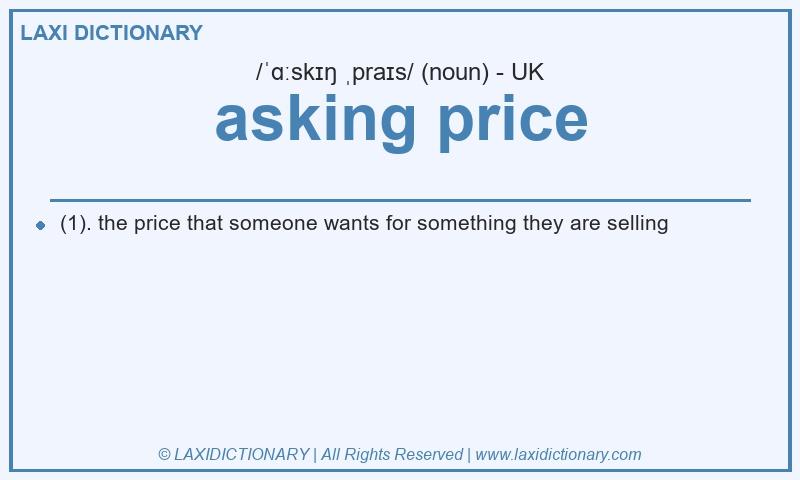 Definition asking price in British English