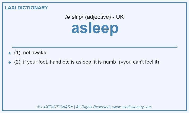 Definition asleep in British English