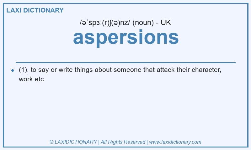 Definition aspersions in British English