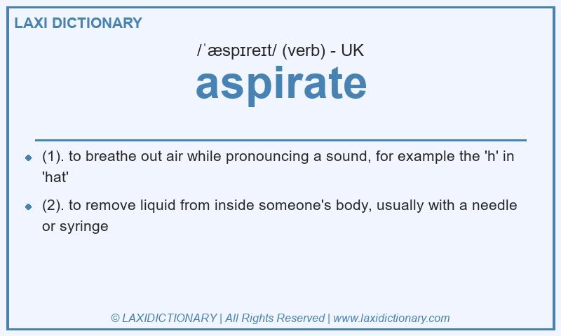 Definition aspirate in British English