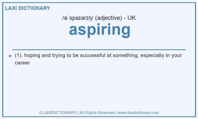 Definition aspiring in British English