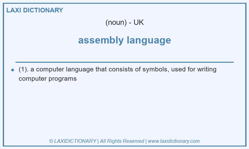 Definition assembly language in British English