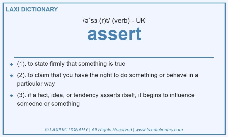 Definition assert in British English