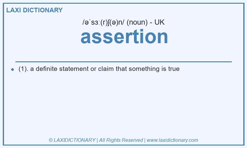 Definition assertion in British English