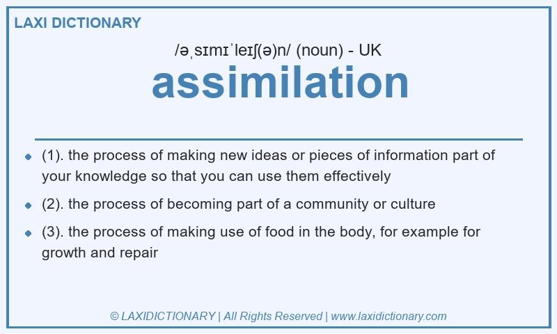 Definition assimilation in British English