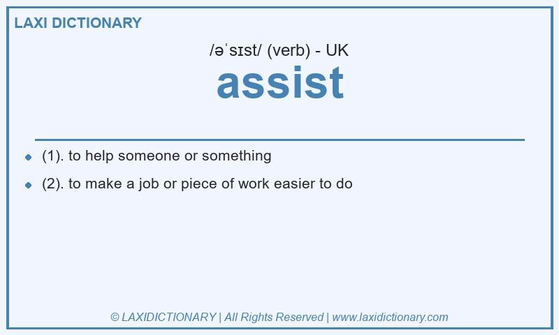 Definition assist in British English