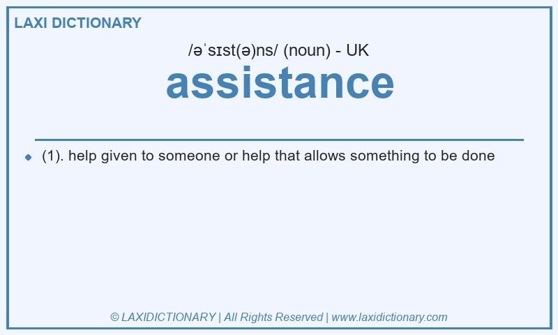 Definition assistance in British English